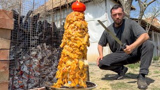 Cooking Turkish Famous Street Food Doner Kebab at Home with Bread [upl. by Zilber]