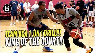 USA BASKETBALL CRAZY 1 ON 1 DRILL Kevin Durant vs Paul George amp More [upl. by Inaliak]