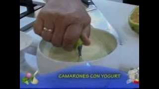 Receta del día Camarones con yogurt Gracias a El Club de la Chilena [upl. by Reklaw]