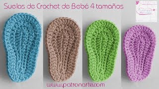 Suelas de Crochet para bebé Paso a Paso  Suelas de Zapatitos a Crochet [upl. by Iphigenia448]