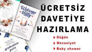 Ücretsiz Davetiye Hazırlama Kendi davetiyeni tasarla [upl. by Neyud]