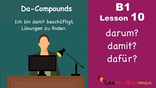 B1 Lesson 10  DaKomposita  DaCompounds  Learn German Intermediate [upl. by Seitz]