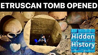 Pristine Etruscan tomb opened at ancient Italian necropolis [upl. by Moyer]