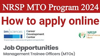 How to apply NRSP MTO Program 2024  NRSP management trainee officer jobs 2024 [upl. by Joseph121]