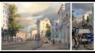 20240719 Bolshaya Polyanka street Moscow Watercolor plein air painting [upl. by Megdal]