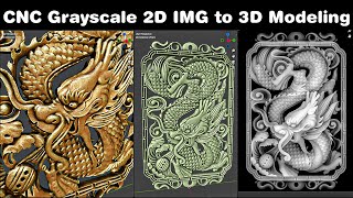 Blender Tutorial  CNC Grayscale Image to 3D Modeling  CNC 2D to 3D [upl. by Mikeb440]