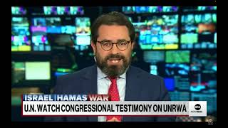 Hillel Neuer on ABC News UN Watch to appear at congressional hearing on UNRWA [upl. by Vachill]