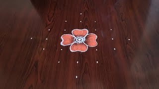 Simple easy daily rangoli 7×1 dots [upl. by Eelyah830]