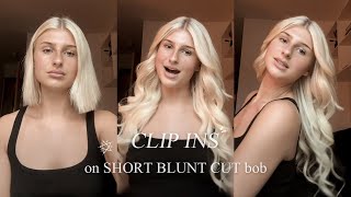 How to put on clip in hair extensions on short hair  Endaring hair [upl. by Nnauol]