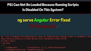 PS1 Can Not Be Loaded Because Running Scripts Is Disabled On This System SOLVED 🔥🔥 KalyanMishra [upl. by Auhsot]