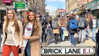 Brick Lane Market London  Sunday Market in London  London Street Food Tour 4K [upl. by Derby880]