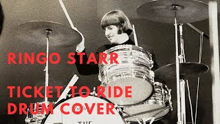 Ringo Starr “Ticket To Ride” The Beatles  Drum Cover my just acquired ‘65 Black Oyster Downbeat [upl. by Benge]