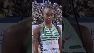 World League 100m Showdown Sharika Jackson vs ShaCarri Richardson  Epic Race Highlights [upl. by Lizabeth119]