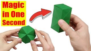 Easy Origami Magic Transforming Flexahedron Jeremy Shafer  Yakomoga Origami tutorial [upl. by Euqinomad751]