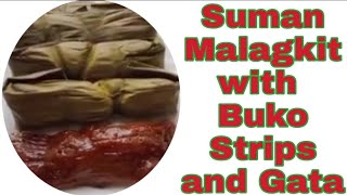 Suman Malagkit with Buko Strips and Gata Glutinous Rice Powder in Banana Leaves Alupi Ilonggo [upl. by Omik967]