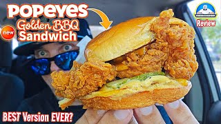 Popeyes® Golden BBQ Chicken Sandwich Review 🥇🐔🥪 The BEST One  theendorsement [upl. by Ahsemik]