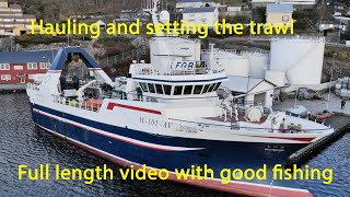 Hauling and setting the trawl out on the twinrig trawler Tobis Good fishing [upl. by Niarfe]