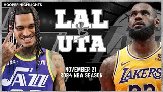 Los Angeles Lakers vs Utah Jazz Full Game Highlights  Nov 21  2024 NBA Season [upl. by Ambrosane]