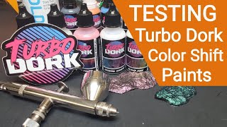 Testing Turbo Dork Color Shift Paints  Plus Golden Airbrush Medium [upl. by Jarus819]