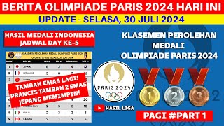 HASIL MEDALI INDONESIA  Klasemen Perolehan Medali Olimpiade Paris 2024 Terbaru [upl. by Chenee31]