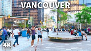 【4K】Downtown Vancouver Walk on A Hot Spring Day  Travel Canada Binaural City Sounds [upl. by Nigel500]