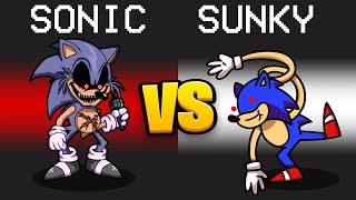 SONICEXE VS SUNKY Mod in Among Us [upl. by Ezarras]