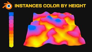 INSTANCES COLOR Based in Any Axis in Blender  Geometry Nodes [upl. by Johnathan516]