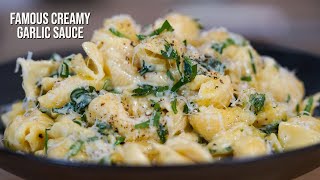 15 minute creamy garlic pasta sauce [upl. by Nilkoorb]