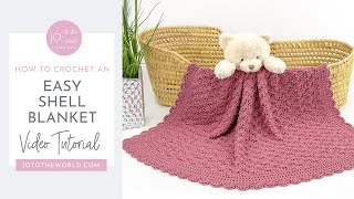 Easiest Crochet Baby Blanket Ever The Perfect Crochet Shell Blanket Pattern  Simple amp Stunning [upl. by Dow133]