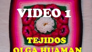 VIDEO 1 Cuadrado o muestra PENSAMIENTO a crochet para colchas y cojines paso a paso [upl. by Aetnuahs]