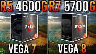 Ryzen 5 4600G vs Ryzen 7 5700G  Vega 7 vs Vega 8 [upl. by Enaled97]