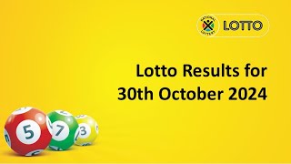 Lotto Results 30 October 2024 [upl. by Alston771]