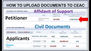 How to Upload Affidavit of Support To NVC CEAC  How to Upload Civil Documents to NVC  CEAC [upl. by Adnoraj]