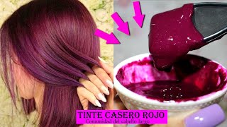 🙇‍♀TIÑE TU CABELLO DE COLOR ROJO BORGOÑA con un tinte casero natural y fácil de hacer❤ SIN QUIMICOS [upl. by Olegnaleahcim860]