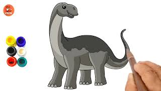 Alamosaurus  How to draw and color Alamosaurus easily  Kids Video kids kidsdrawing drawing [upl. by Howlyn]