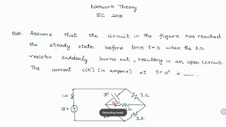 Network Theory GATE PYQ  Question 60  Ram Balaji S [upl. by Zoara623]