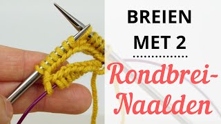 Breien Met 2 Rondbreinaalden  Rondbreien Met Weinig Steken [upl. by Hailahk]