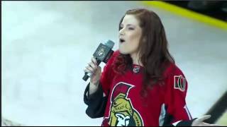 NHL Senators National Anthem Singer Screws Up During Canadian Anthem [upl. by Osman887]