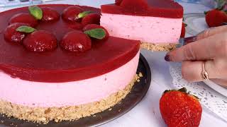 Recette du Cheesecake a la fraise sans cuisson [upl. by Nyvlem]