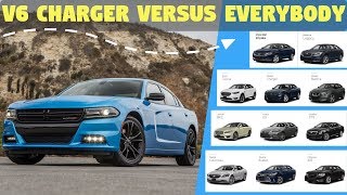 2018 Dodge Charger V6 vs other Large Sedans  Lexus Cadillac Chevy Ford  WHOS FASTER [upl. by Philana]