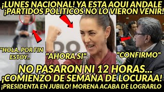 LUNES PRIMORDIAL YA LLEGO BOOM NACIONAL PARTIDOS SALEN EN MENOS DE 12 HORAS PASO PRESIDENTA JUBILO [upl. by Keating]