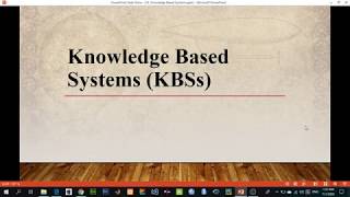 Knowledge Based Systems  KBSs  Artificial Intelligence [upl. by Vierno124]