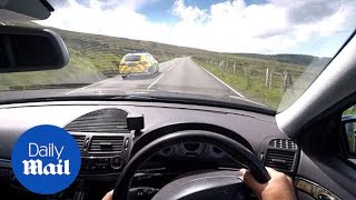 Im not breaking the speed limit Driver overtakes police at 125mph [upl. by Regnig]