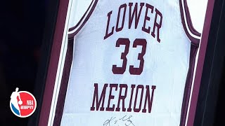 76ers pay tribute to Kobe Bryant Lower Merion roots in pregame ceremony  NBA on ESPN [upl. by Alamaj]