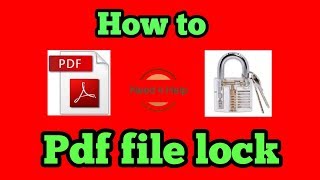 How to lock pdf file [upl. by Lunette954]