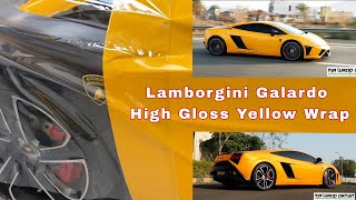 Lamborgini Galardo High Gloss Yellow Wrap [upl. by Nnylkcaj]