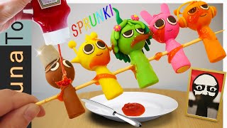 Eating INCREDIBOX SPRUNKI in real life Clay Food ASMR mukbang Animation [upl. by Arihsat]