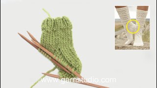 How knit a heel on a sock basic method [upl. by Nolak]