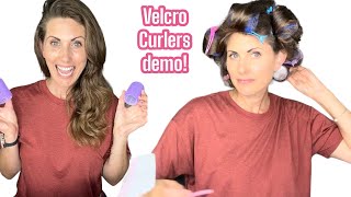 Trying Velcro Hair Curlers on Damp Hair Before amp After Demo [upl. by Nereids190]