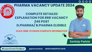 RRB PHARMACIST  COMPLETE INFORMATION  PHARMAMINDS [upl. by Avert]